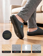 VeraCosy Men's Two-Tone Memory Foam Slippers