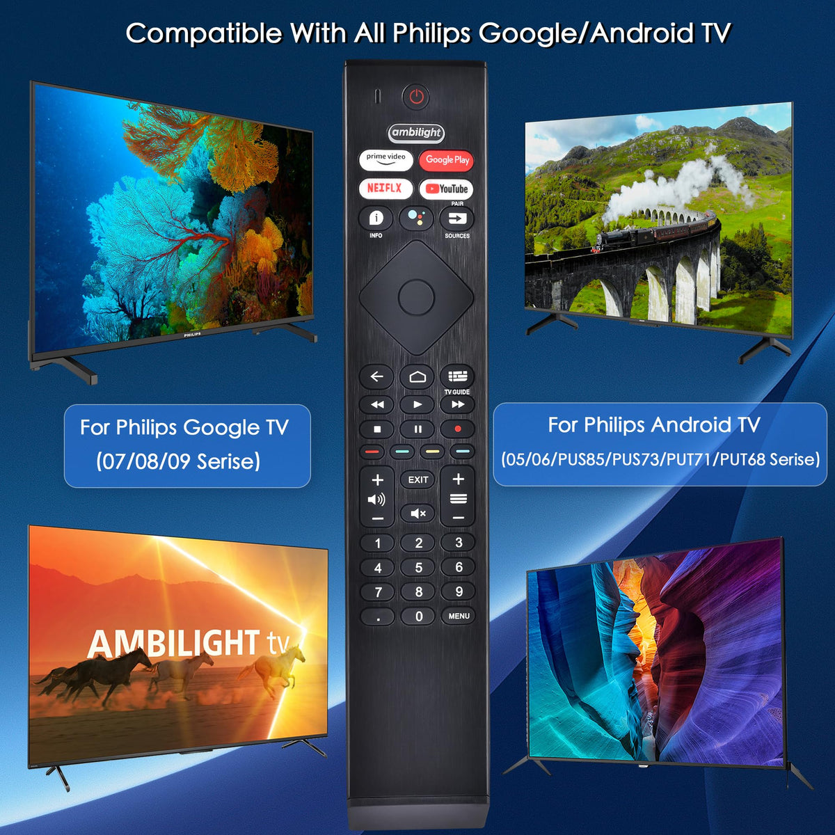 Replacement for Hisense Smart Google TV Voice Remote Control