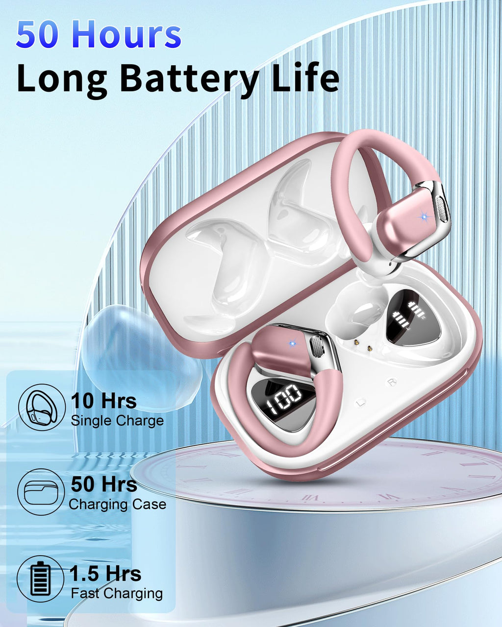 Wireless Earbuds Sports, 75Hrs Bluetooth 5.4 Headphones, Bass Hi-Fi Stereo