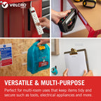 VELCRO Brand Stick On Tape Cut-to-Length Strong Hook & Loop Self Adhesive Sticky Tape Perfect for Room Décor & Home, Office, Garage Use Black 20mm x 50cm