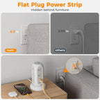 TESSAN Tower Power Strip Flat Plug with 1050J Surge Protection, 6 Ft, Black