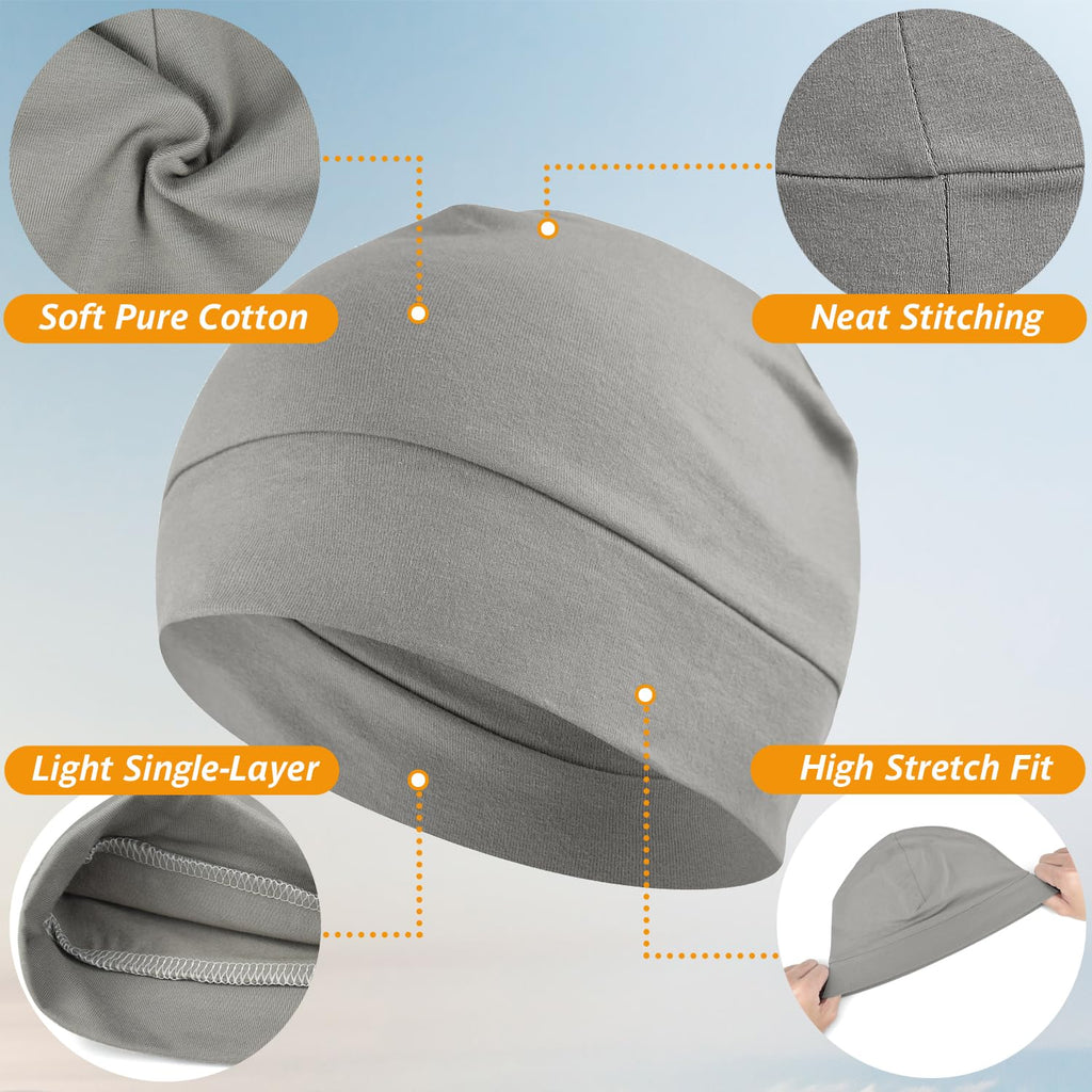 EINSKEY 100% Cotton Skull Caps for Men, Multipurpose Daily Wear Beanie Hat