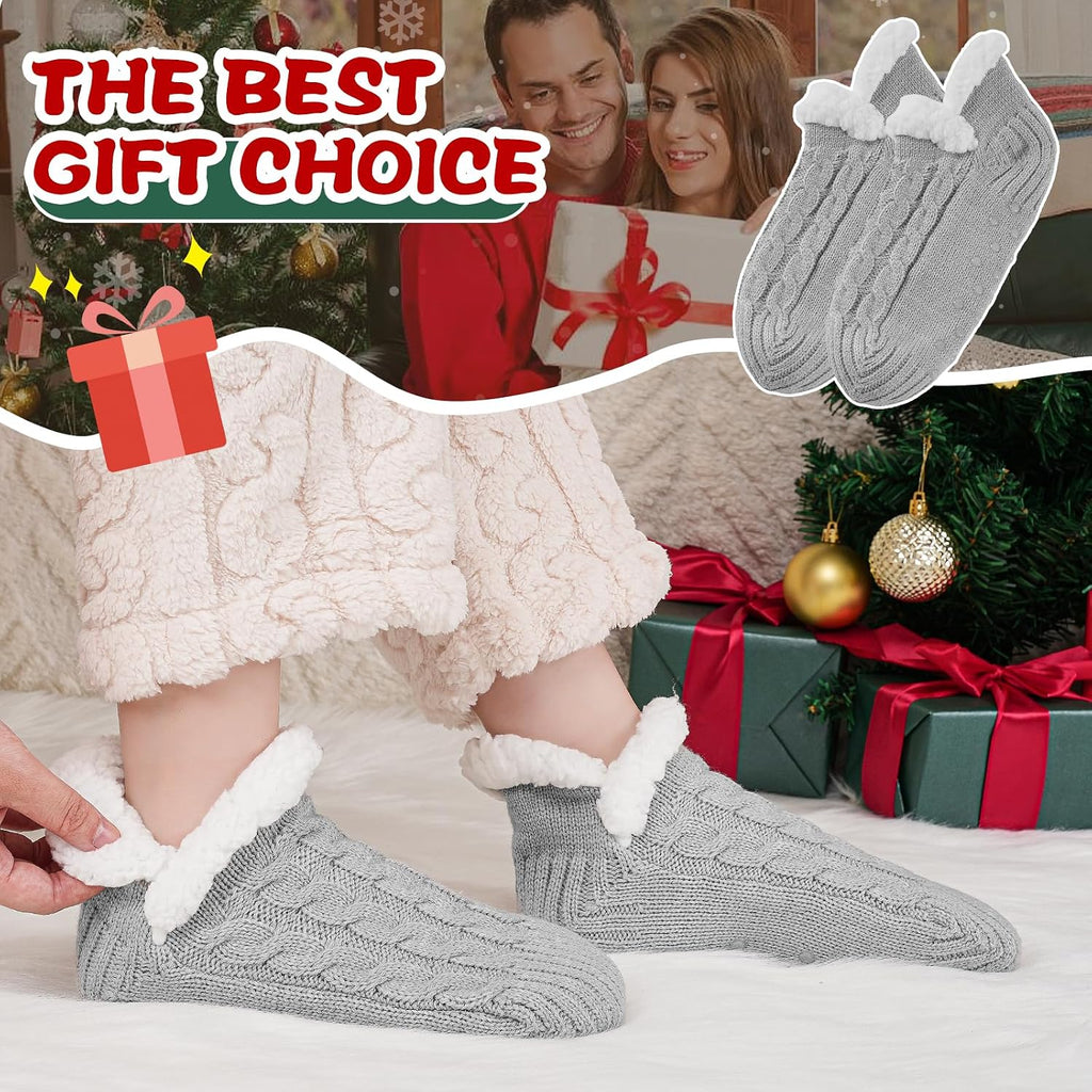 Niorasen Fluffy Slipper Socks Women Men, Winter Gift for Her, UK 4-9
