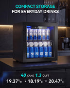 Beverage Refrigerator, 2.47 Cu.Ft Mini Fridge Beverage Cooler