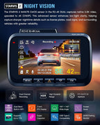 ROVE R2-4K Dual Dash Cam Front and Rear, STARVIS 2 Sensor, Free 128GB Card