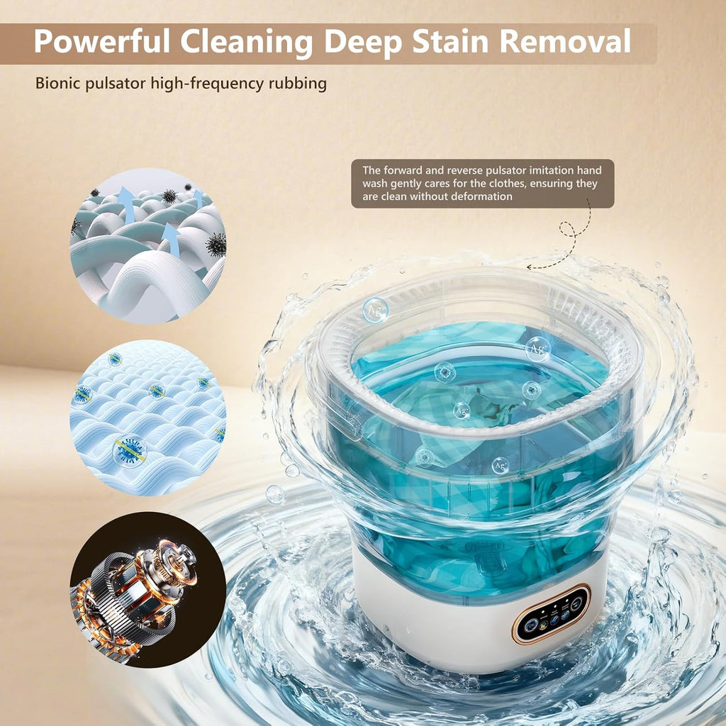 20L Portable Washing Machine,Folding Washer Machine and Spin-Dryer