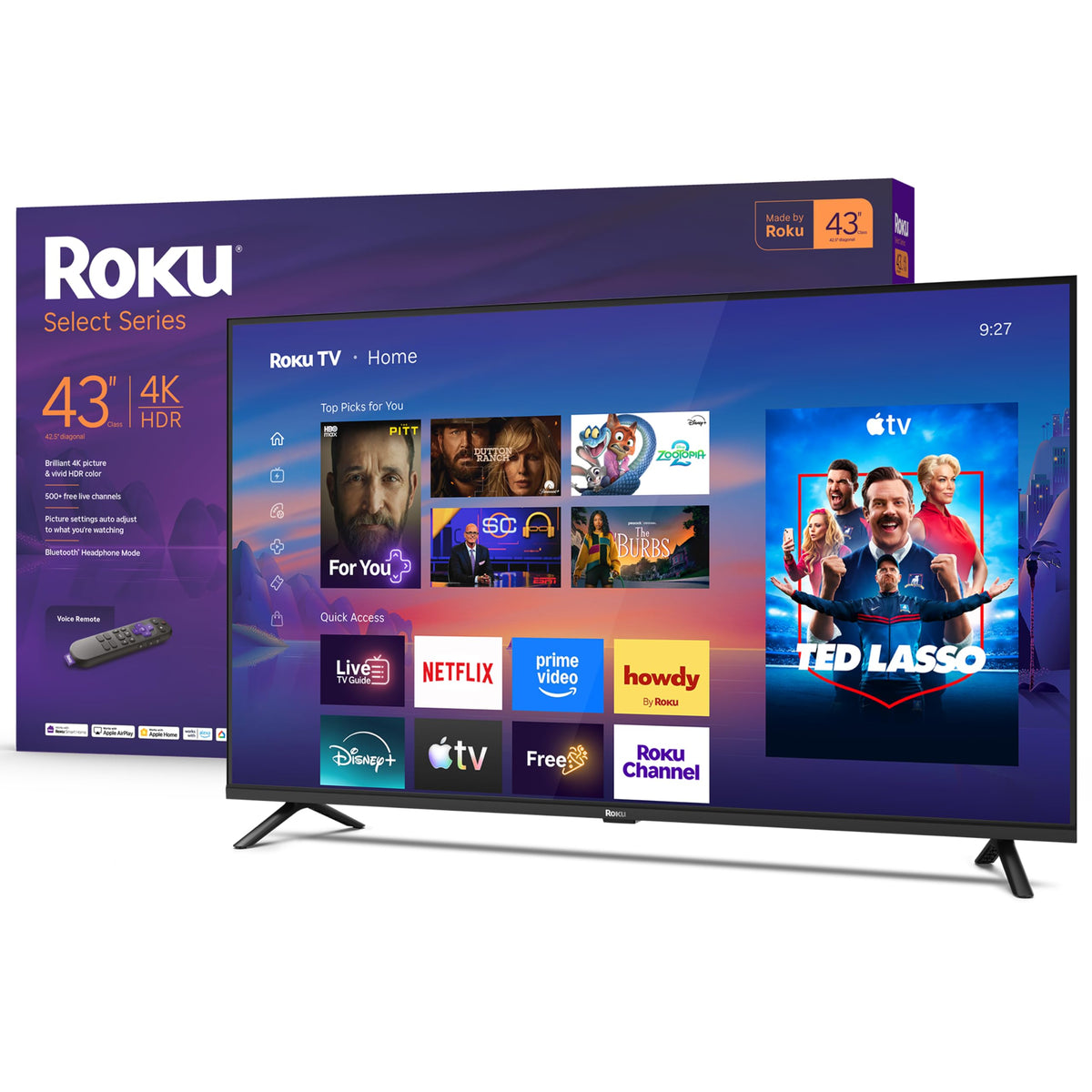 Roku 85-Inch Select Series Smart TV 2026-4K QLED TV - Roku TV