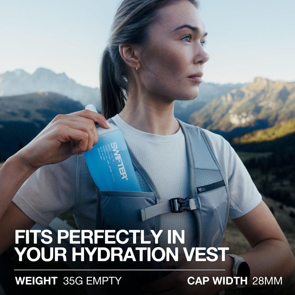 SWIFTER 2x Soft Flask 250ml | Collapsible Running Water Bottle | Handheld or in Vest | Leakproof | Trail Hydration Flask | Soft Water Bottle for Marathon, Hiking (250ml (x2))