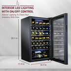 SCHMÉCKÉ 12 Bottle Compressor Wine Cooler Refrigerator w/Lock - Large Freestanding Wine Cellar For Red, White, Champagne or Sparkling Wine - 41f-64f Digital Temperature Control Fridge Stainless Steel