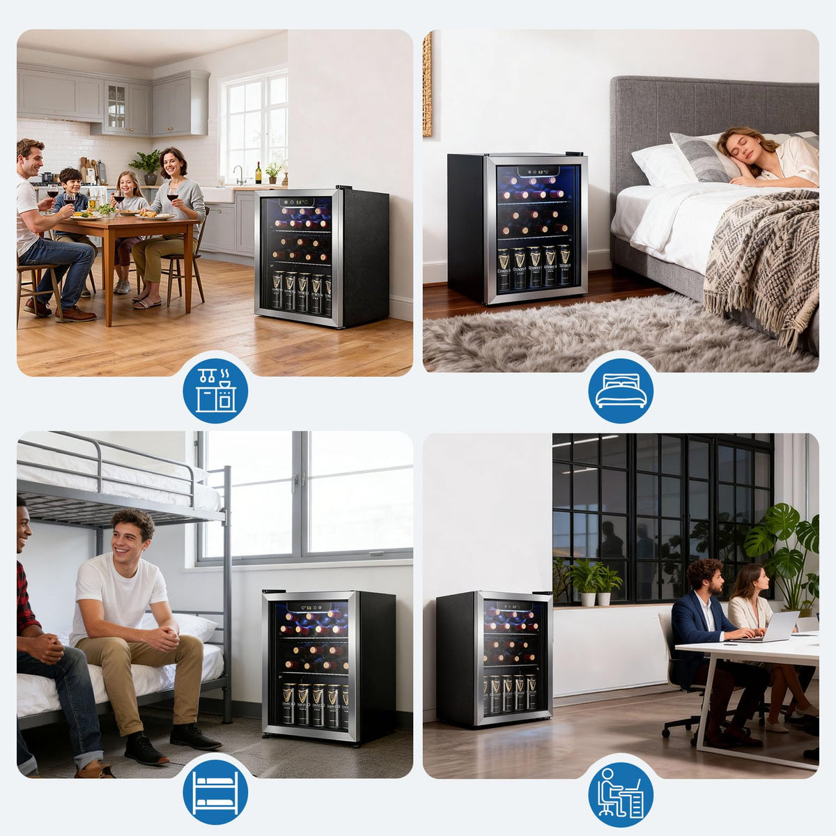 Antarctic Star 12 Bottle 48 Can Beverage Refrigerator Cooler - Mini Fridge Glass Door for Beer Soda Drinks or Wine,Freestanding Beverage Fridge for Home and Bar with Adjustable Shelving, 1.3 Cu. Ft.