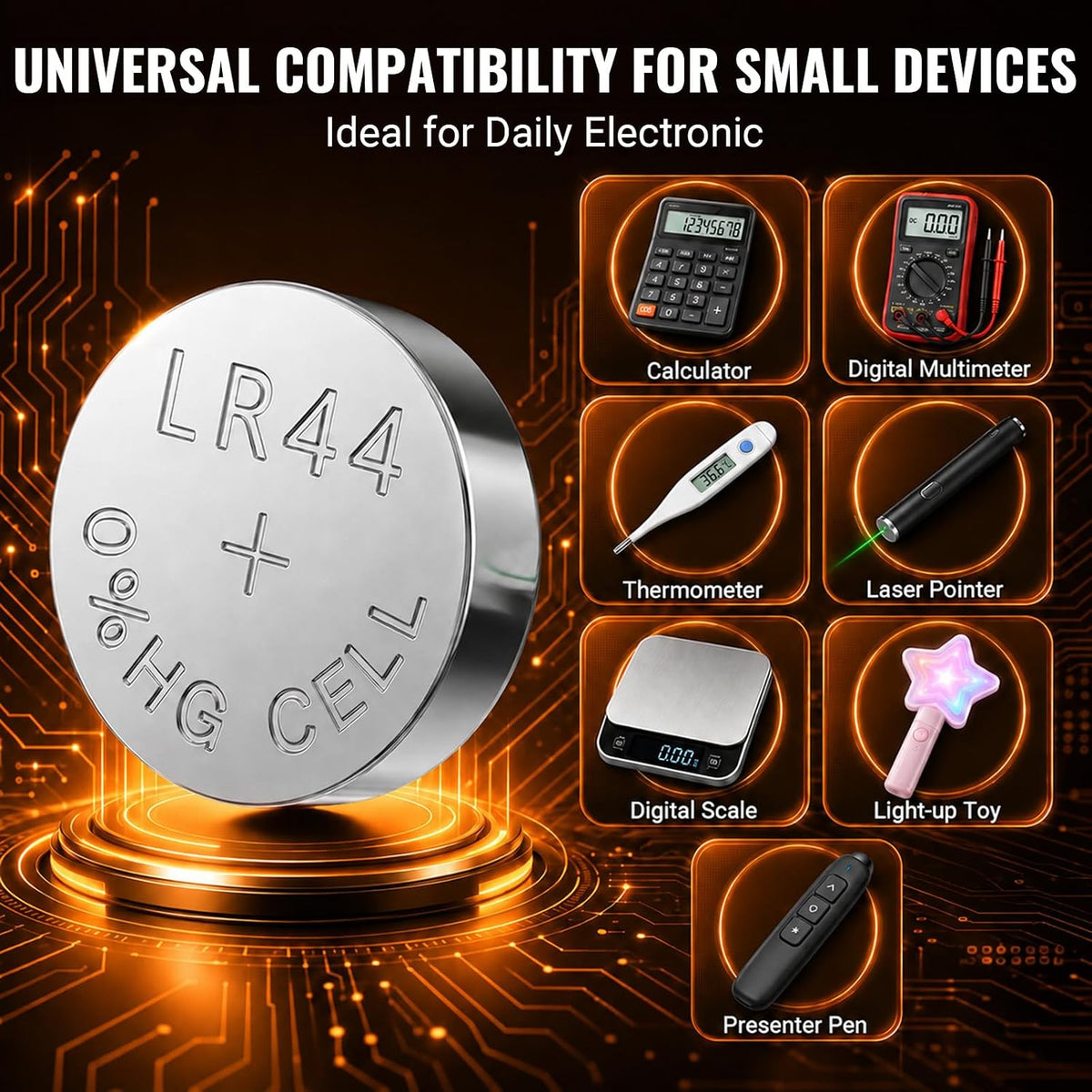 POWEROWL 12-Pack LR44 SR44 L1154 1.5V Alkaline Button Cell Batteries Watches, Key Fobs, Toys & Small Electronics