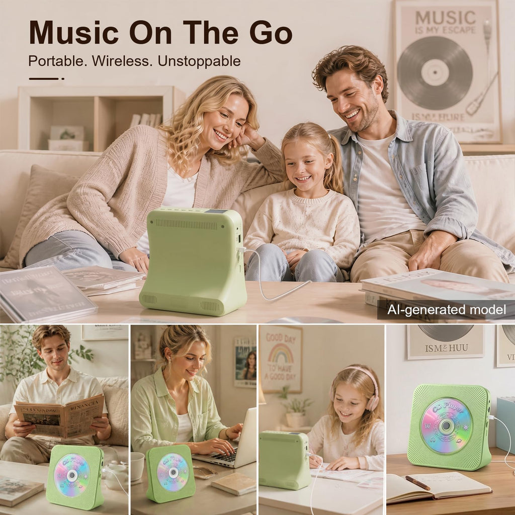 Gueray CD Player Portable Bluetooth Desktop CD Players for Home