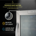 SCHMÉCKÉ 12 Bottle Compressor Wine Cooler Refrigerator w/Lock - Large Freestanding Wine Cellar For Red, White, Champagne or Sparkling Wine - 41f-64f Digital Temperature Control Fridge Stainless Steel