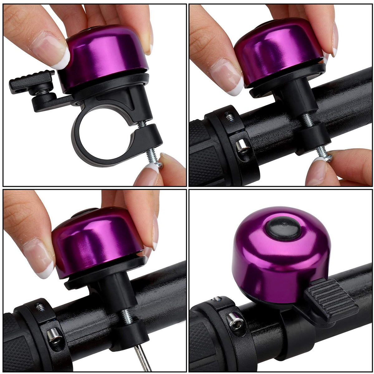 Bike Bell Bicycle Bell with Loud Crisp Clear Sound, Road and Mountain Bike Bell Adults Kids(8 colors)