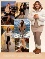 Lnmyic Fleece Lined Thermal Tights That Look Sheer Women Black & Brown