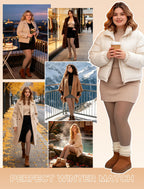 Lnmyic Fleece Lined Thermal Tights That Look Sheer Women Black & Brown