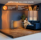 Air Pro Oil Filled Radiator 2500W with Thermostat & 24h Timer – 11 Fin Portable Electric Heater 3 Heat Settings, Overheat & Tip-Over Protection, Quiet for Home, Office and Any Room Radiator on Wheels