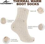 Niorasen Women's Thermal Socks, 3 Pairs Full Cushioned, Cosy Gift Winter