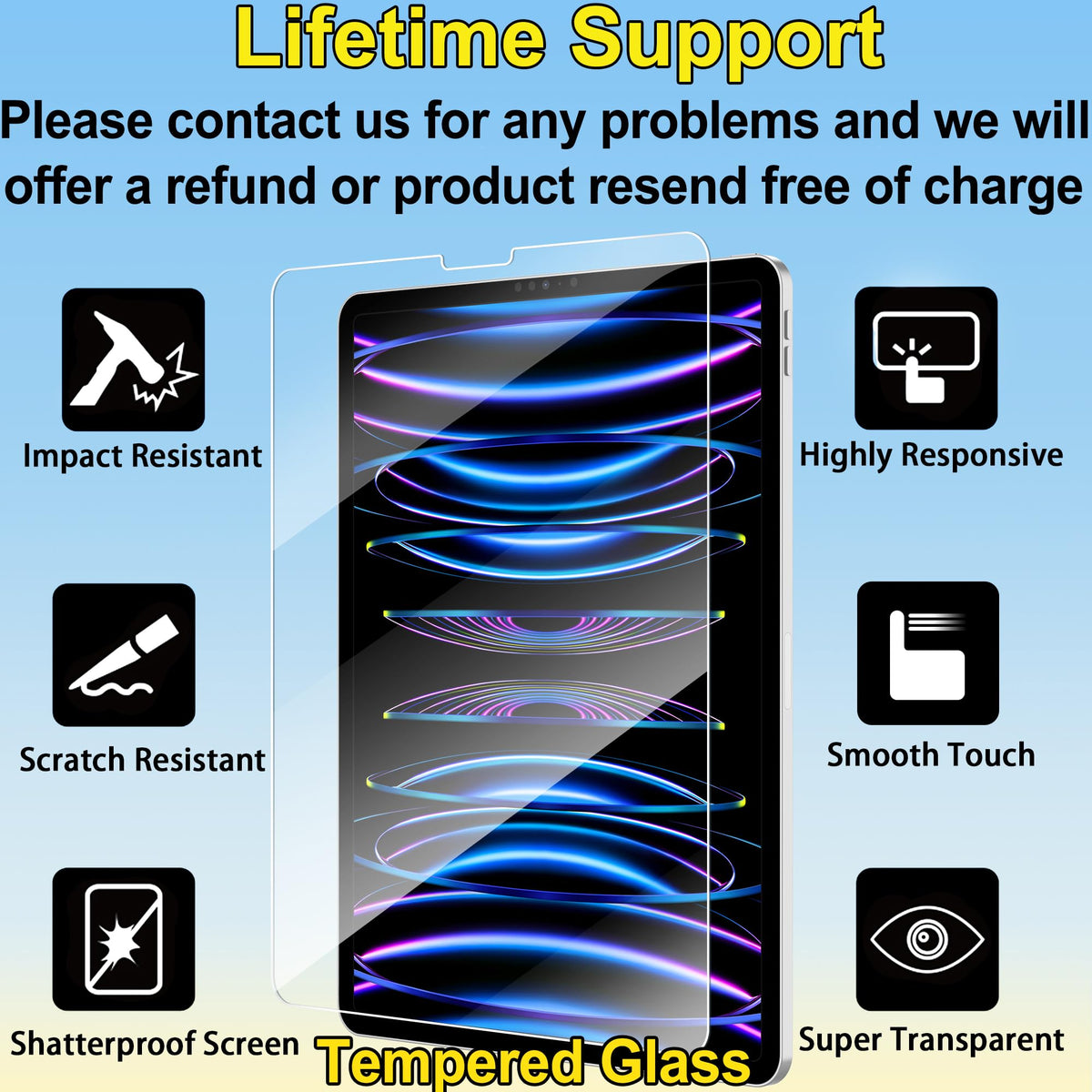 4youquality 2-Pack for iPad (A16) 11th & 10th Generation Screen Protector