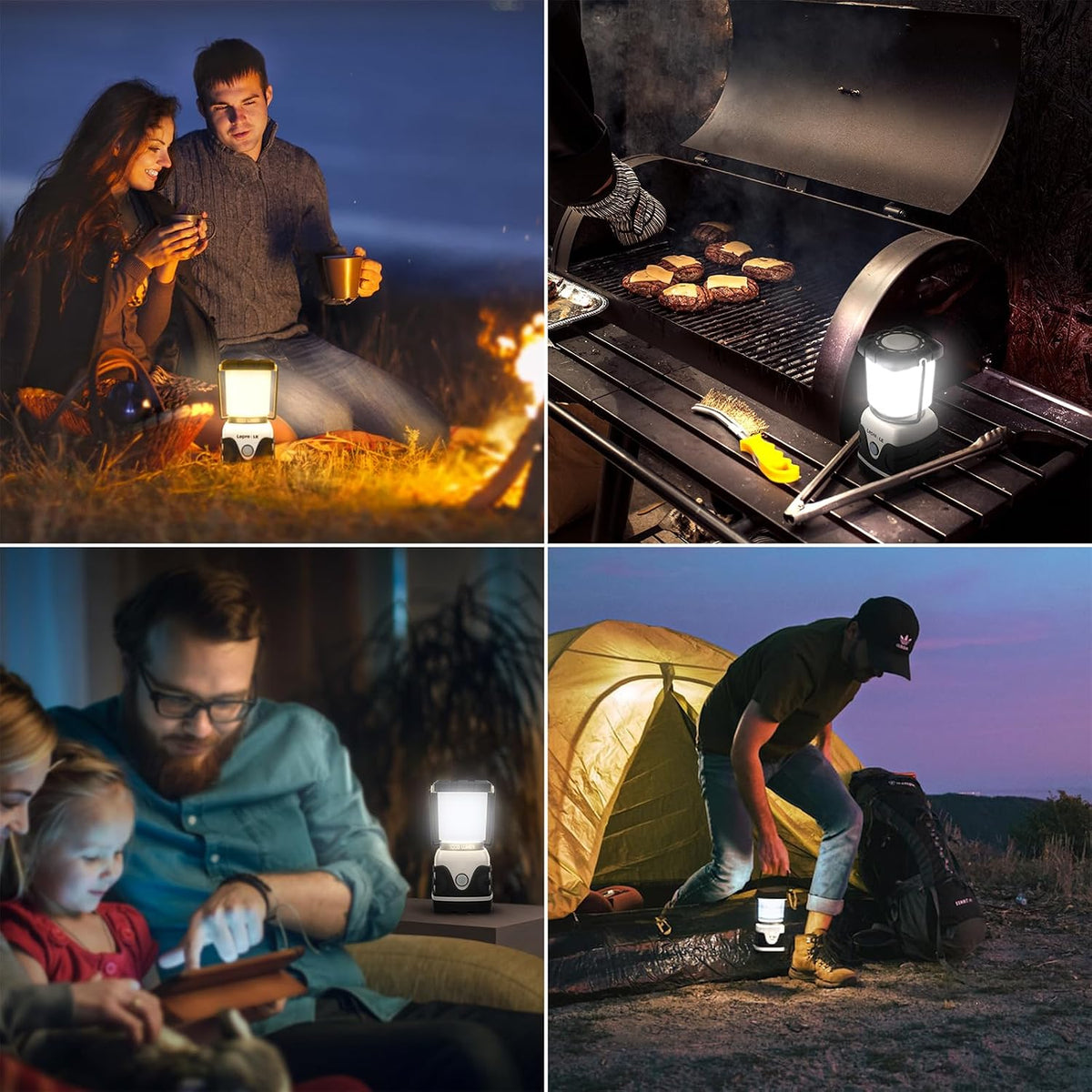 LE Camping Lantern Battery Powered, 1000lm Camping Light, Warm & Cool Lamp