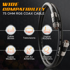 G-PLUG 40FT RG6 Coaxial Cable Extender - Coax Cable Cord, Triple Shielded