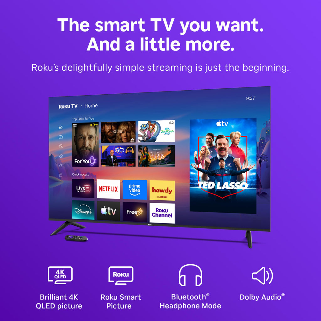 Roku 85-Inch Select Series Smart TV 2026-4K QLED TV - Roku TV