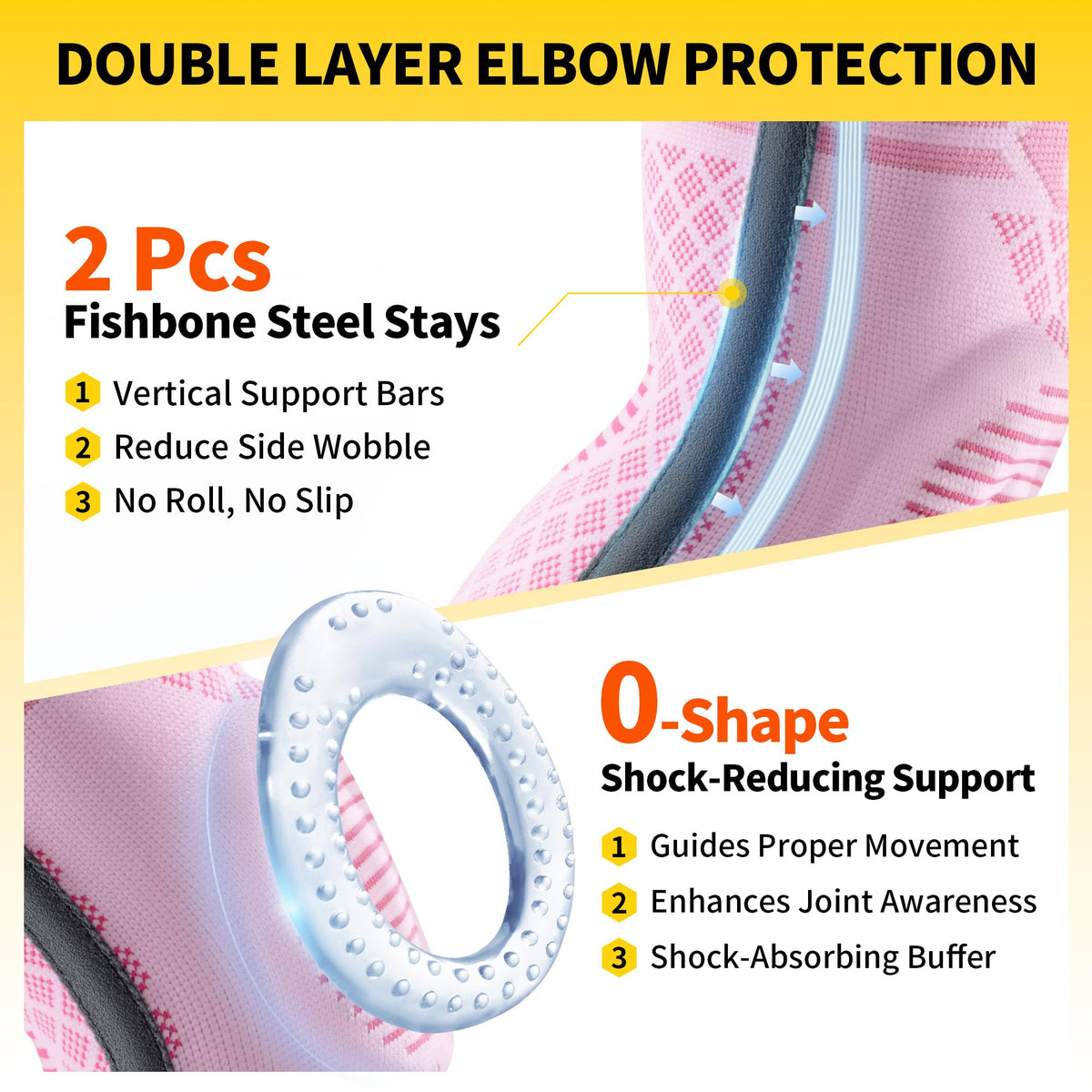 CAMBIVO Elbow Support for Men&Women 2 Pack, Upgraded Tennis Elbow Support Arm Sleeves with Gel Pad and Dual Stabilizers, Elbow Brace for Tennis, Weightlifting
