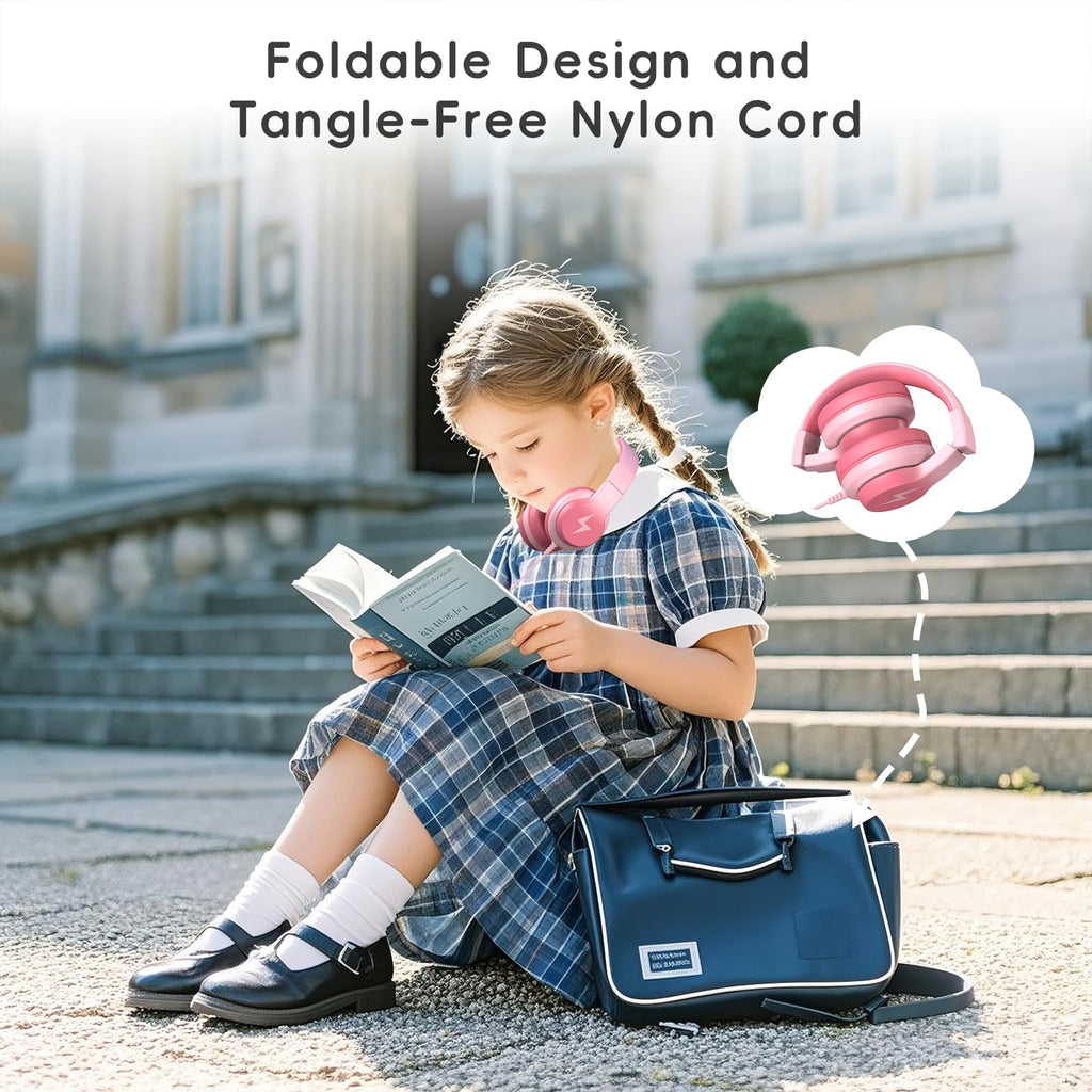 Candy Bila Wired Kids Headphones for School, Over-Ear for Boys Girls
