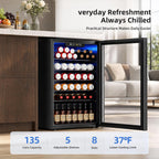 Antarctic Star Beverage Refrigerator Cooler 68 Can, Mini Fridge with Glass Door for Beer Drinks Wine,Freestanding Small Fridge with Electronic Temperature Control for Home and Bar,1.7 cu.ft