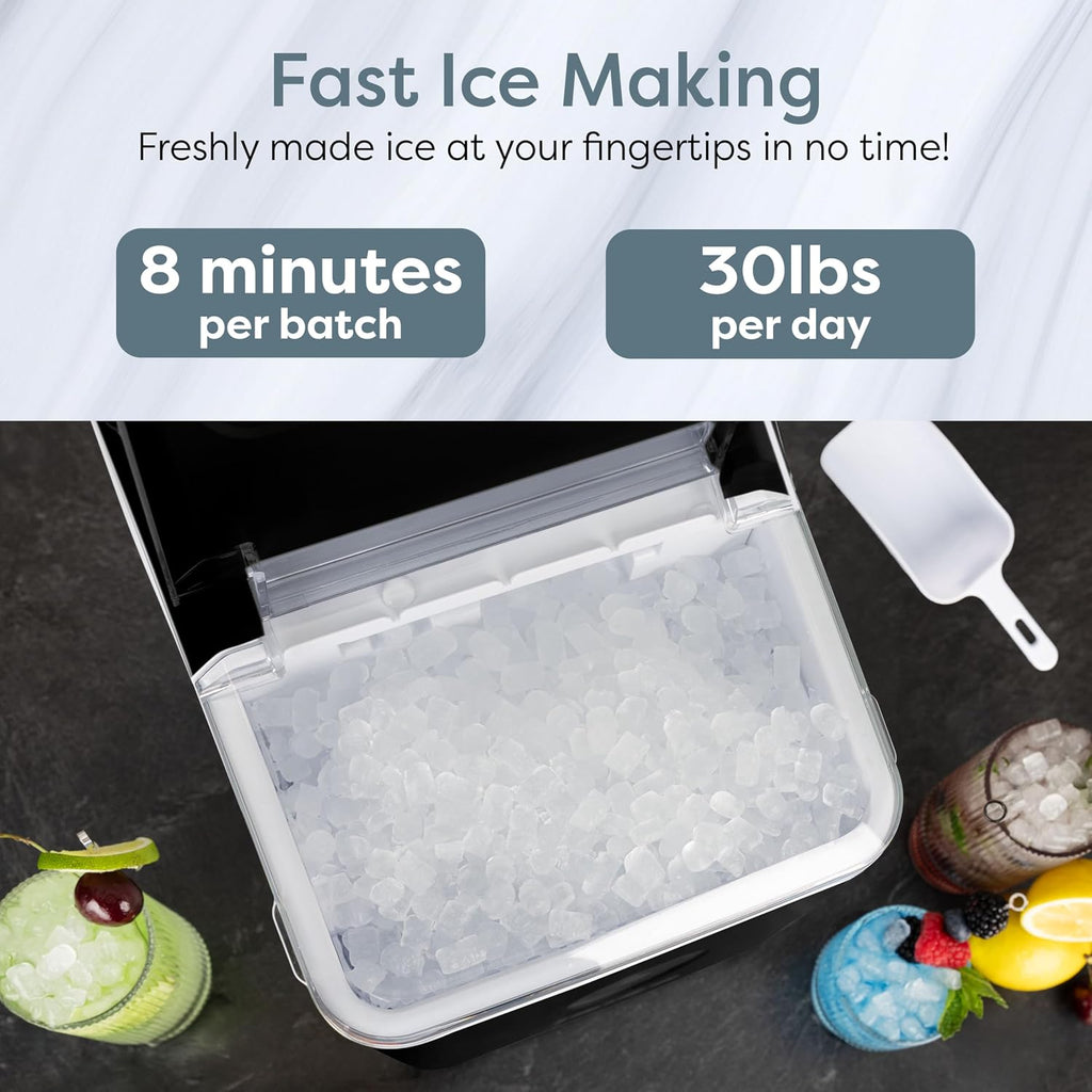 Igloo Ice Maker Countertop, Portable Ice Maker with Handle, 26lbs, Black