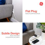 GE Surge Protector Power Strip, 6 Ft Extension Cord, 6 Outlet Extender