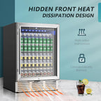 EUHOMY 24 Can Mini Fridge, 18L Beverage Refrigerator with Quiet Compressor