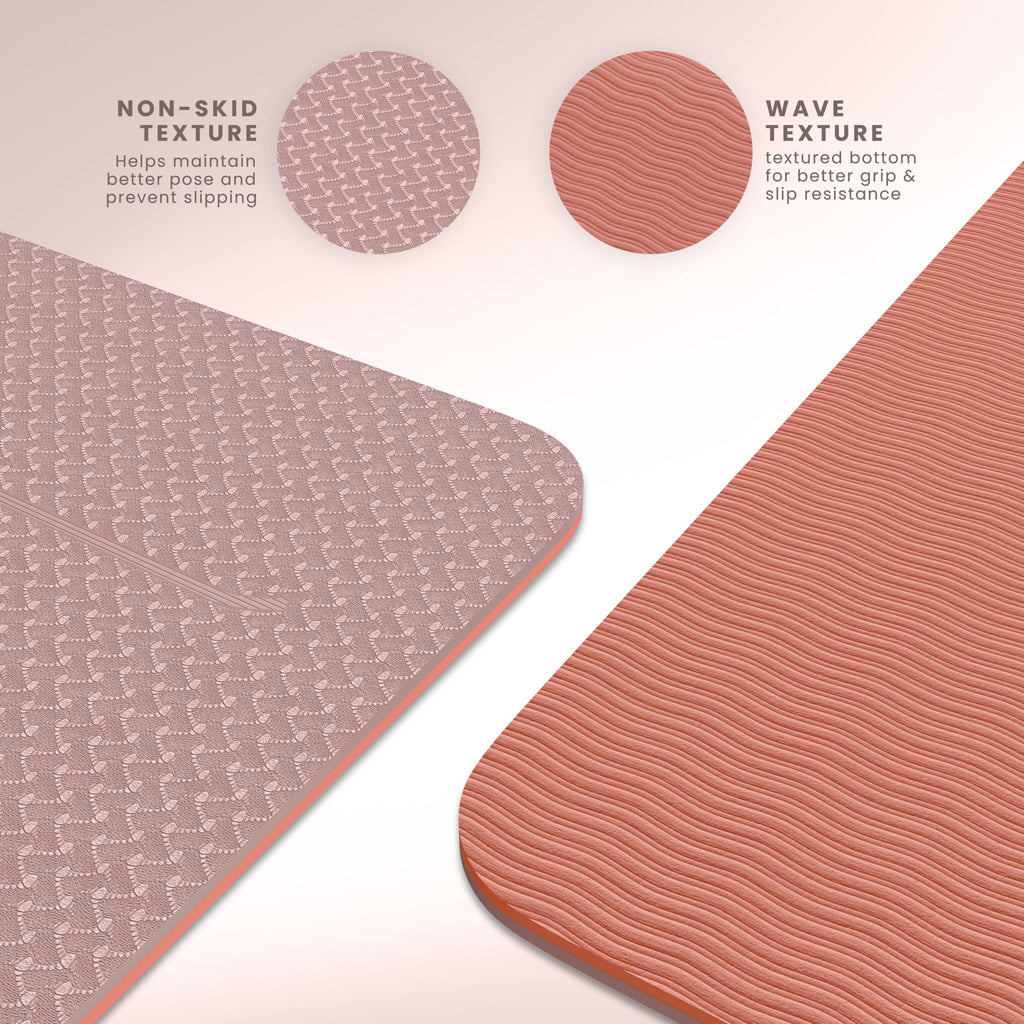 Yogii Yoga Mat - Non-Slip 6mm Thick TPE & Travel-friendly Yoga Mat - Perfect for Home & Gym Exercise Fitness & Pilates - With Laser Alignment Guides for Men & Women