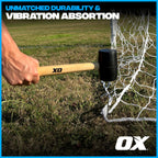 OX Trade Black Rubber Mallet 16oz / 450g, Non-Marking Hammer, Wooden Handle