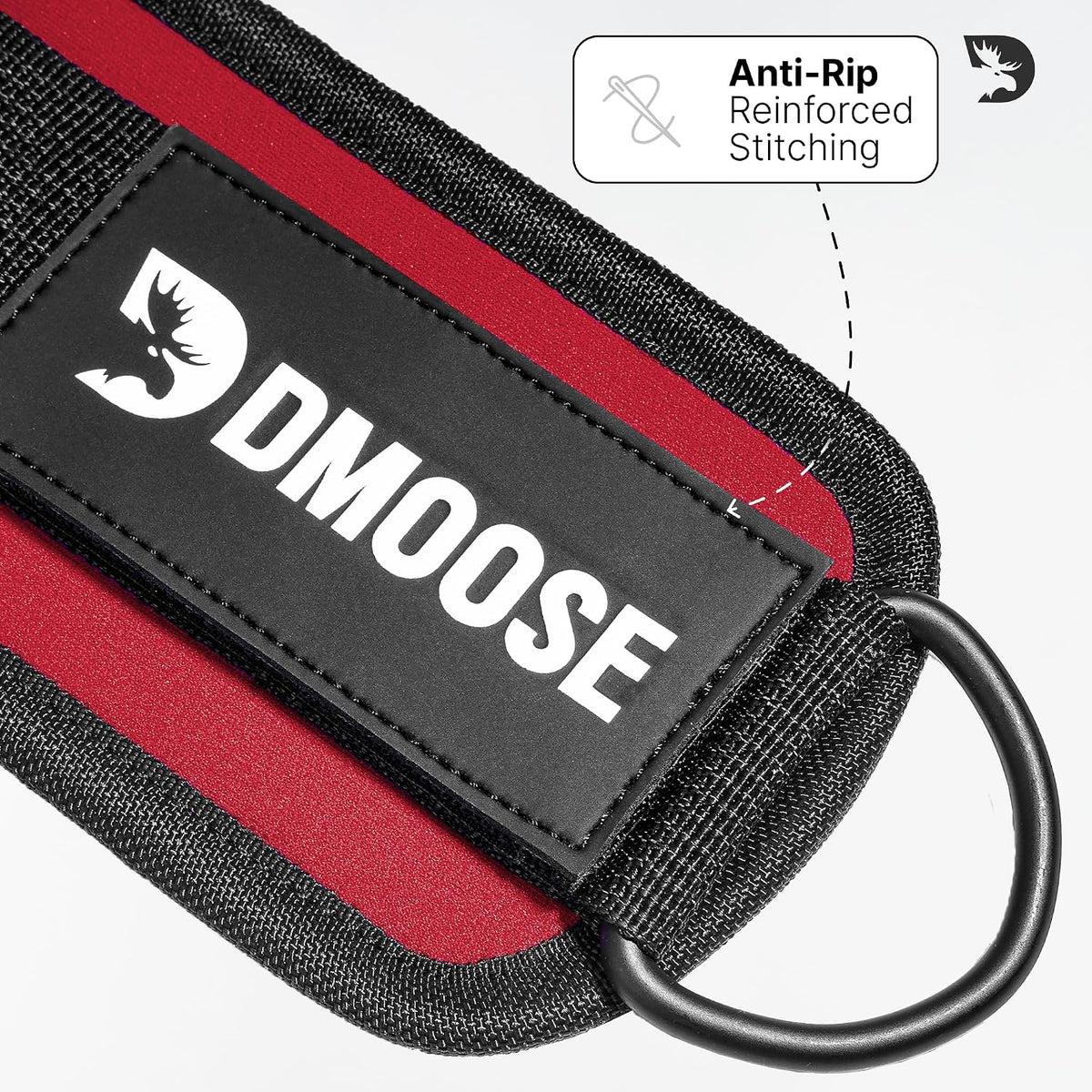 DMoose Fitness Ankle Strap for Cable Machine - One Size Fit with Premium Padding Cuffs - Cable Kickback Ankle Straps - Gym Attachments & Lower Body Exercises