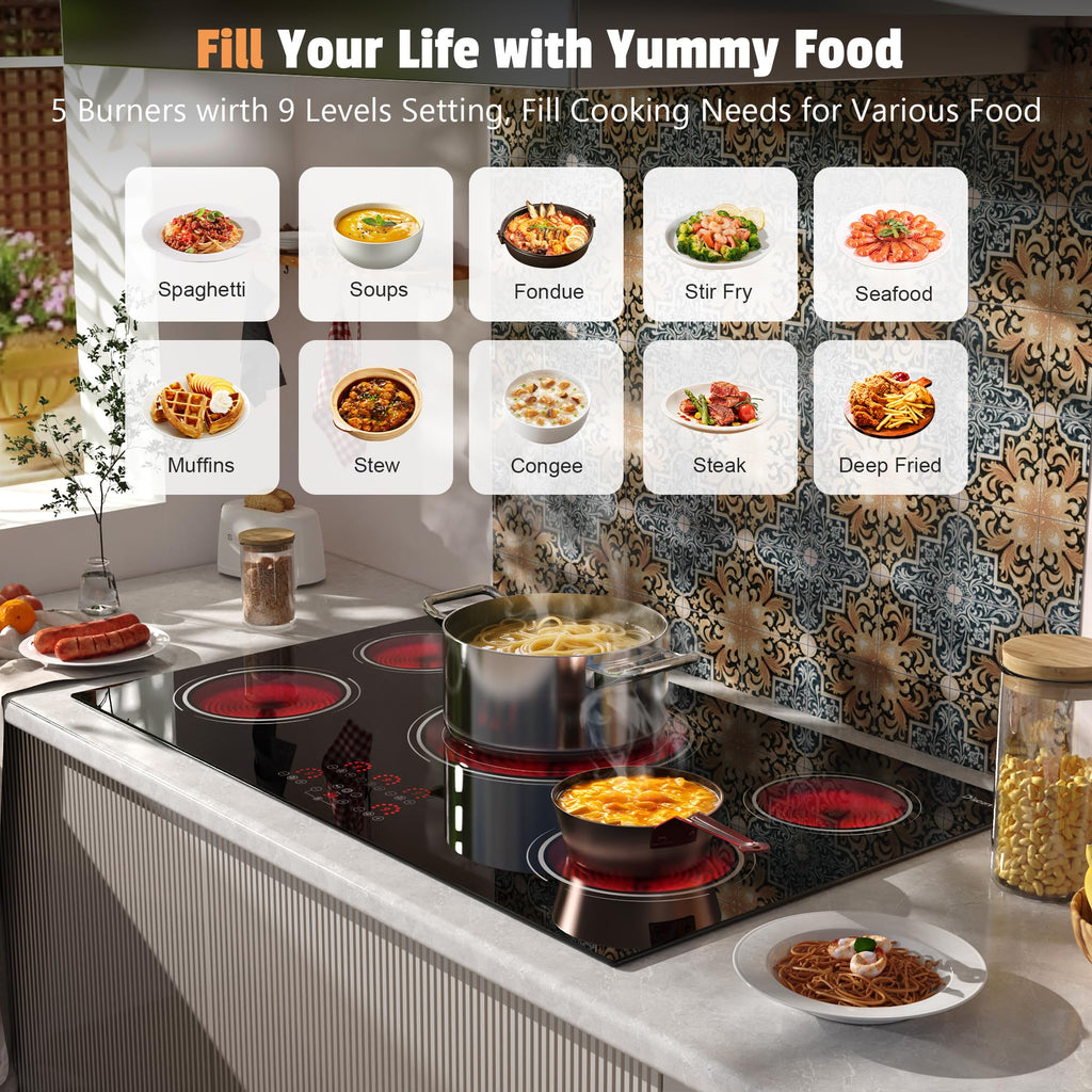 2 Burner Electric Cooktop 110V, 2000W Shard Power
