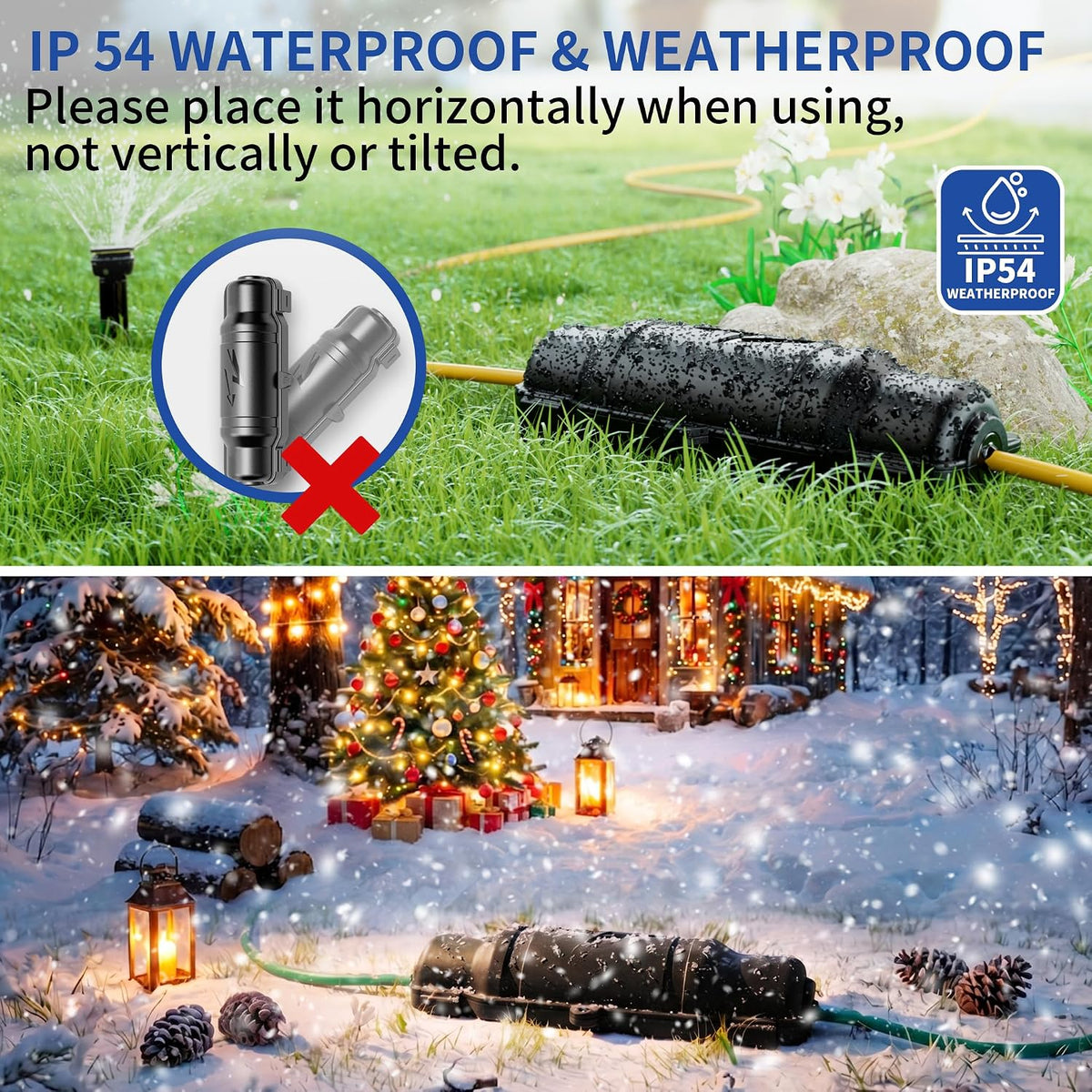 Outdoor Extension Cord Safety Cover, Black