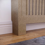 Vida Designs Chelsea Radiator Cover White - Medium - Modern Vertical Slat Design For Optimal Heat Circulation - H82xW111xD19cm - Painted MDF Cabinet Ideal For Living Room & Hallway