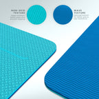 Yogii Yoga Mat - Non-Slip 6mm Thick TPE & Travel-friendly Yoga Mat - Perfect for Home & Gym Exercise Fitness & Pilates - With Laser Alignment Guides for Men & Women