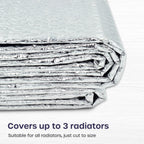 Radiator Foil 5m x 60cm - 1 Pack Folded Radiator Reflector Panels for Enhance Heat Efficiency - Energy Saving Insulation Foil and Radiator Heat Deflector for Home Heating with Adhesive Pads