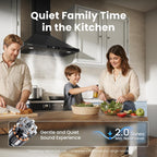 VIKIO HOME 36 Inch Wall Mount Range Hood 580CFM Low Noise Touch Control