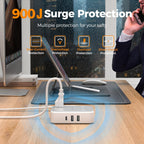 TESSAN PD 20W Surge Protector Extension Cord 5Ft, Flat Plug Power Strip