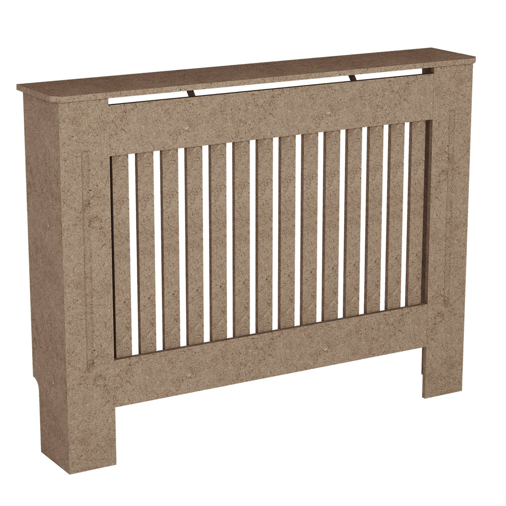Vida Designs Chelsea Radiator Cover White - Medium - Modern Vertical Slat Design For Optimal Heat Circulation - H82xW111xD19cm - Painted MDF Cabinet Ideal For Living Room & Hallway
