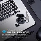 JLab JBuds Mini True Wireless Earbuds, Bluetooth Multipoint, Charcoal Black