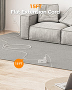 TESSAN Extension Cord 10 FT, Power Strip with 900J Surge Protection, Grey