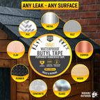 Waterproof Tape for Leaks 5M x 55mm Butyl Pipe Repair Tape