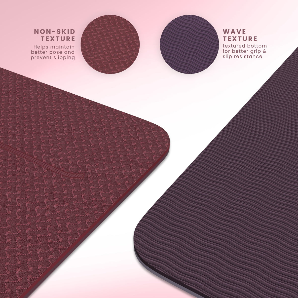 Yogii Yoga Mat - Non-Slip 6mm Thick TPE & Travel-friendly Yoga Mat - Perfect for Home & Gym Exercise Fitness & Pilates - With Laser Alignment Guides for Men & Women
