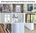 Silicone Seal Door Strip Bottom - 8M/26ft (W: 35MM) Silicone Sealing Sticker Self Adhesive Weather Stripping for Gaps of House, Glass Shower, Window and Door, Weatherproof Soundproof Insect Proof