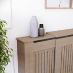 Vida Designs Chelsea Radiator Cover White - Medium - Modern Vertical Slat Design For Optimal Heat Circulation - H82xW111xD19cm - Painted MDF Cabinet Ideal For Living Room & Hallway