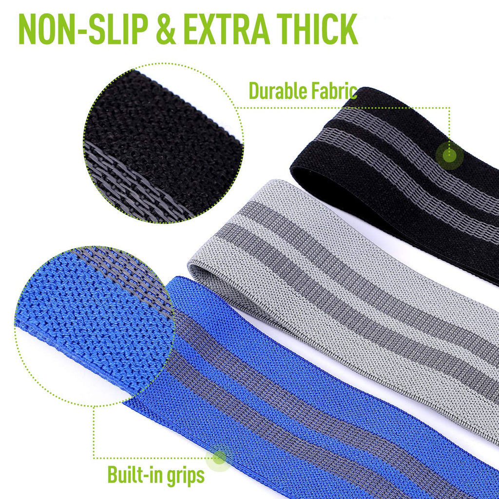 CFX Resistance Bands Set, Exercise Bands with Non-Slip Design for HIPS & Glutes, 3 Levels Workout Bands for Women and Men, Booty Bands for Home Fitness, Yoga, Pilates